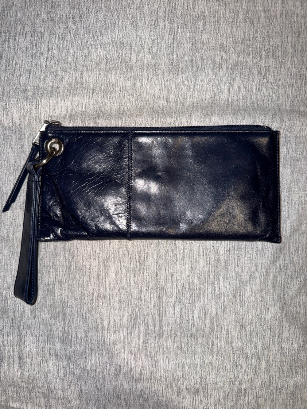 HOBO Navy Blue Leather Wallet